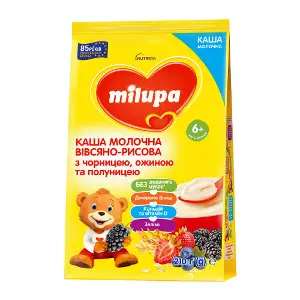 Каша молочна Нутриція Milupa (Мілупа) Вівсяно-рисова з чорницею, ожиною та полуницею для дітей з 6 місяців 210 г Каша молочна Нутриція Milupa (Мілупа) Вівсяно-рисова з чорницею, ожиною та полуницею для дітей з 6 місяців 210 г
