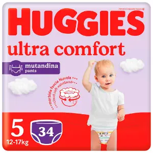 Підгузки-трусики для дітей HUGGIES (Хагіс) Ultra Comfort (Ультра комфорт) унісекс 5 від 12 до 17 кг 34 шт Підгузки-трусики для дітей HUGGIES (Хагіс) Ultra Comfort (Ультра комфорт) унісекс 5 від 12 до 17 кг 34 шт