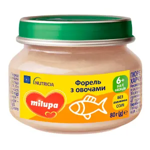 Пюре рыбно-овощное Нутриция Milupa (Милупа) Форель с овощами для детского питания от 6 месяцев 80 г Пюре рыбно-овощное Нутриция Milupa (Милупа) Форель с овощами для детского питания от 6 месяцев 80 г