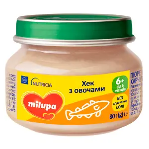 Пюре овочево-рибне Нутриція Milupa (Мілупа) Хек з овочами для дитячого харчування від 6 місяців 80 г Пюре овочево-рибне Нутриція Milupa (Мілупа) Хек з овочами для дитячого харчування від 6 місяців 80 г