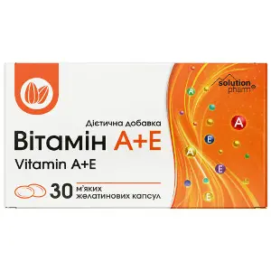 Витамин А+Е капсулы мягкие желатиновые дополнительный источник витаминов А и Е 3 блистера по 10 шт Solution Pharm Витамин А+Е капсулы мягкие желатиновые дополнительный источник витаминов А и Е 3 блистера по 10 шт Solution Pharm
