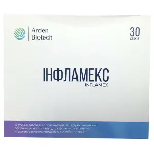 Інфламекс порошок для комплексної терапії опорно-рухового апарату для внутрішнього застосування в стіках упаковка 30 шт Інфламекс порошок для комплексної терапії опорно-рухового апарату для внутрішнього застосування в стіках упаковка 30 шт