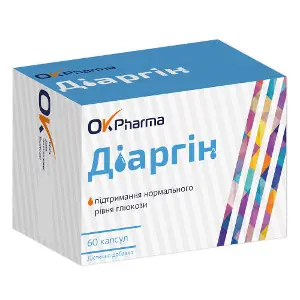 Діаргін капсули для підтримки нормального рівня глюкози у крові 6 блістерів по 10 шт Діаргін капсули для підтримки нормального рівня глюкози у крові 6 блістерів по 10 шт