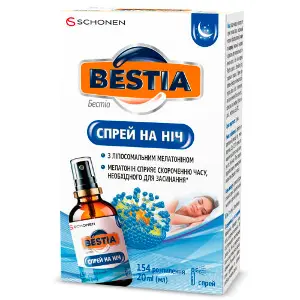 Спрей на ніч BESTIA (Бестіа) дієтична добавка суспензія флакон 20 мл Спрей на ніч BESTIA (Бестіа) дієтична добавка суспензія флакон 20 мл
