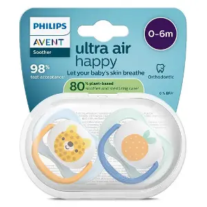 Пустушка силіконова AVENT (Авент) SCF 080/23 Ultra air від 0 до 6 місяців 2 шт Пустушка силіконова AVENT (Авент) SCF 080/23 Ultra air від 0 до 6 місяців 2 шт