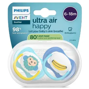 Пустышка силиконовая AVENT (Авент) SCF 080/26 Ultra air от 6 до 18 месяцев 2 шт Пустышка силиконовая AVENT (Авент) SCF 080/26 Ultra air от 6 до 18 месяцев 2 шт