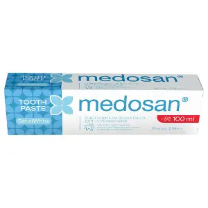 Зубна паста MEDOSAN (Медосан) SensiWhite (Сенсівайт) відбілююча для чутливих зубів 75 мл Зубна паста MEDOSAN (Медосан) SensiWhite (Сенсівайт) відбілююча для чутливих зубів 75 мл