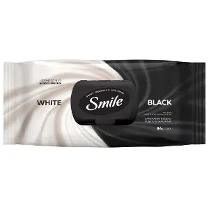 Салфетки влажные SMILE (Смайл) Черные и белые 84 шт Салфетки влажные SMILE (Смайл) Черные и белые 84 шт
