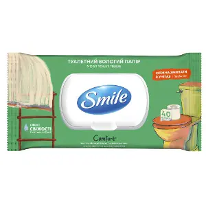 Папір туалетний вологий SMILE (Смайл) Comfort 40 шт Папір туалетний вологий SMILE (Смайл) Comfort 40 шт