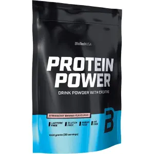 Протеїн для спортсменів BiotechUSA (Байотек) Protein power Strawberry-banana 1000 г Протеїн для спортсменів BiotechUSA (Байотек) Protein power Strawberry-banana 1000 г