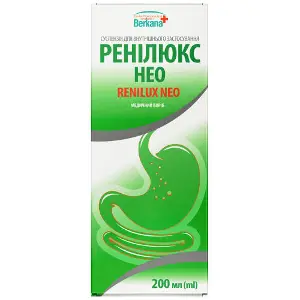 Ренілюкс НЕО суспензія для внутрішнього застосування флакон 200 мл з мірною ложкою Ренілюкс НЕО суспензія для внутрішнього застосування флакон 200 мл з мірною ложкою