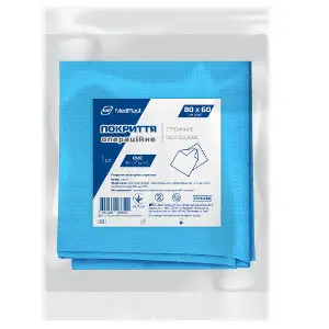 Покрытие операционное стерильное MedPlast (Медпласт) материал 35 г/м? смс размер 80 см x 60 см цвет синий 1 шт Покрытие операционное стерильное MedPlast (Медпласт) материал 35 г/м? смс размер 80 см x 60 см цвет синий 1 шт