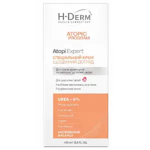 Крем для обличчя та тіла H-DERM Health Derm Laboratory (Хелс Дерм Лабораторі) Atopi Expert (Атопі Експерт) спеціальний із серії Atopic Program 400 мл Крем для обличчя та тіла H-DERM Health Derm Laboratory (Хелс Дерм Лабораторі) Atopi Expert (Атопі Експерт) спеціальний із серії Atopic Program 400 мл