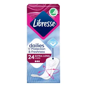 Прокладки ежедневные женские LIBRESSE (Либресс) Daily Fresh Extra Long (Дейли фреш Екстра Лонг) 24 шт Прокладки ежедневные женские LIBRESSE (Либресс) Daily Fresh Extra Long (Дейли фреш Екстра Лонг) 24 шт