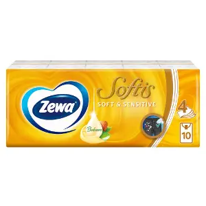 Хустинки (серветки) носові ZEWA (Зева) Soft Sensitive 4-х шарові 10 упаковок по 9 шт Хустинки (серветки) носові ZEWA (Зева) Soft Sensitive 4-х шарові 10 упаковок по 9 шт