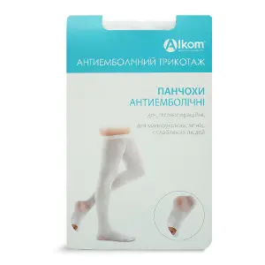 Панчохи антиемболічні Торговий Дім Алком модель 6034 Hospital 1 клас компресії колір білий розмір 2 Панчохи антиемболічні Торговий Дім Алком модель 6034 Hospital 1 клас компресії колір білий розмір 2