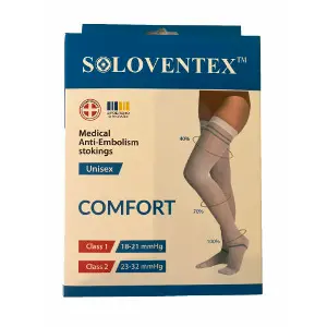 Чулки антиэмболические SOLOVENTEX (Соловентекс) модель 050-230 с открытым носком, 2 класс компрессии (23-25 мм рт.ст) (140 Den) белые размер S высокие Чулки антиэмболические SOLOVENTEX (Соловентекс) модель 050-230 с открытым носком, 2 класс компрессии (23-25 мм рт.ст) (140 Den) белые размер S высокие