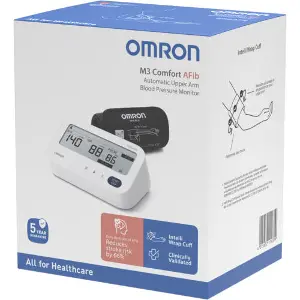 Вимірувач (тонометр) артеріального тиску OMRON (Омрон) модель M3 Comfort AFib (HEM-7196-F) автоматичний + адаптер змінного струму HHP-CM01 в комплекті Вимірувач (тонометр) артеріального тиску OMRON (Омрон) модель M3 Comfort AFib (HEM-7196-F) автоматичний + адаптер змінного струму HHP-CM01 в комплекті