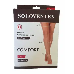 Панчохи компресійні SOLOVENTEX (Соловентекс) модель 320-532 жіночі з відкритим носком, 2 клас компресії (23-25 мм рт.ст) бежеві розмір L високі Панчохи компресійні SOLOVENTEX (Соловентекс) модель 320-532 жіночі з відкритим носком, 2 клас компресії (23-25 мм рт.ст) бежеві розмір L високі