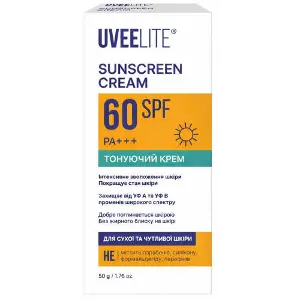Крем для обличчя UVEELITE (Увелайт) УФ-Лайт Tinted тонуючий SPF 60 сонцезахисний 50 г Крем для обличчя UVEELITE (Увелайт) УФ-Лайт Tinted тонуючий SPF 60 сонцезахисний 50 г