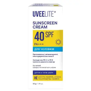 Крем для обличчя та тіла UVEELITE (Увелайт) УФ-Лайт для чоловіків SPF 40 сонцезахисний 50 г Крем для обличчя та тіла UVEELITE (Увелайт) УФ-Лайт для чоловіків SPF 40 сонцезахисний 50 г