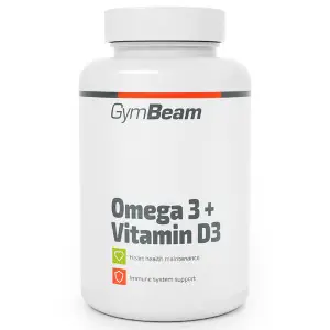 Омега 3 + Вітамін D3 GYMBEAM (Джимбім) дієтична добавка капсули банка 90 шт Омега 3 + Вітамін D3 GYMBEAM (Джимбім) дієтична добавка капсули банка 90 шт