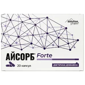 Айсорб Forte дієтична добавка капсули 2 блістери по 10 шт Solution Pharm Айсорб Forte дієтична добавка капсули 2 блістери по 10 шт Solution Pharm