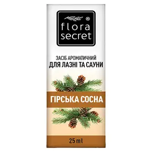 Средство ароматическое FLORA SECRET (Флора Сикрет) для сауны и бани Горная сосна 25 мл Средство ароматическое FLORA SECRET (Флора Сикрет) для сауны и бани Горная сосна 25 мл
