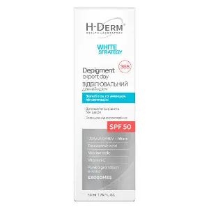 Крем для лица H-DERM Health Derm Laboratory White Strategy (Вайт Стратеджи) отбеливающий дневной Depigment expert day 50 мл Крем для лица H-DERM Health Derm Laboratory White Strategy (Вайт Стратеджи) отбеливающий дневной Depigment expert day 50 мл