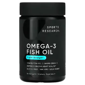 Риб'ячий жир Омега-3 SPORTS RESEARCH (Спортс Ресеарч) Omega-3 Fish Oil Triple Strength 1250 mg капсули флакон 90 шт Риб'ячий жир Омега-3 SPORTS RESEARCH (Спортс Ресеарч) Omega-3 Fish Oil Triple Strength 1250 mg капсули флакон 90 шт