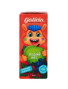 Сок Galicia Ягидный микс с м'якиттю ТП 0,2л Сок Galicia Ягидный микс с м'якиттю ТП 0,2л