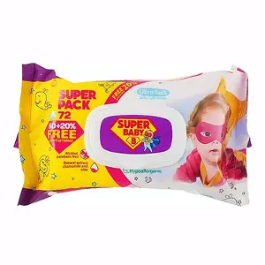 Серветки вологі Super Baby SuperPack ромашка та алое №72 Серветки вологі Super Baby SuperPack ромашка та алое №72