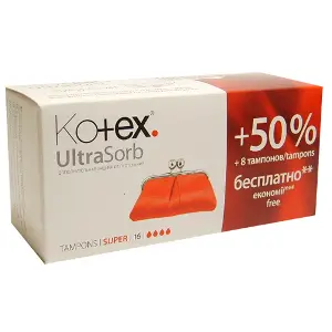 Тампони Kotex супер №16+8 Тампони Kotex супер №16+8