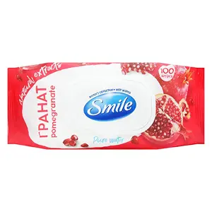 Серветки вологі SmileDaily Гранат з клапаном №100 Серветки вологі SmileDaily Гранат з клапаном №100