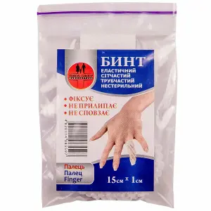 Бинт Торос Груп эласт. ситчатый трубчатый 1 х 15 см (палець) Бинт Торос Груп эласт. ситчатый трубчатый 1 х 15 см (палець)