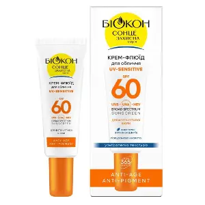 Крем-флюїд Біокон UV-Sensitive для фоточутлив. шкіри обличчя SPF60 25мл Крем-флюїд Біокон UV-Sensitive для фоточутлив. шкіри обличчя SPF60 25мл