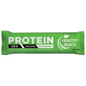 Батончик протеїновий 25% Healthy Snack малинА та чай матча глаз. 40г Батончик протеїновий 25% Healthy Snack малинА та чай матча глаз. 40г