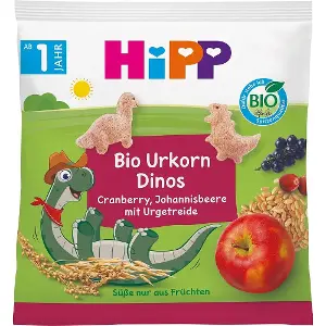 Снеки HIPP 82013 з журавлиною та чорною смородиною Динозаври 30г Снеки HIPP 82013 з журавлиною та чорною смородиною Динозаври 30г