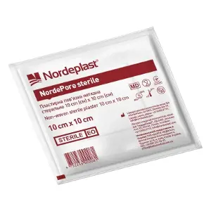 Пластирна пов’язка NORDEPLAST неткана стерильна 10x10см №1 Пластирна пов’язка NORDEPLAST неткана стерильна 10x10см №1