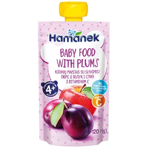 Пюре Hamanek яблуко зі сливою120 г (пауч) Пюре Hamanek яблуко зі сливою120 г (пауч)