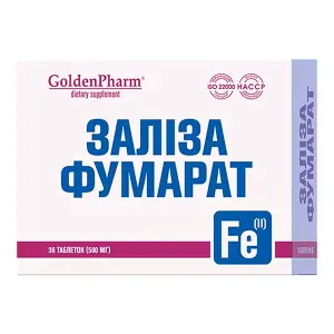 Железа фумарат Golden Pharm таблетки №36 Железа фумарат Golden Pharm таблетки №36