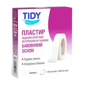 ПЛАСТЫРЬ TIDY 1,25 СМ Х 500 СМ НА ТКАНЕВОЙ ОСНОВЕ №1 ПЛАСТЫРЬ TIDY 1,25 СМ Х 500 СМ НА ТКАНЕВОЙ ОСНОВЕ №1