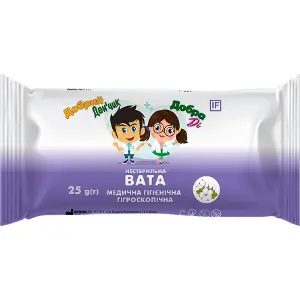 Вата н/ст 25 г ролик ТМ Добра Ді/Добрий Денчик Вата н/ст 25 г ролик ТМ Добра Ді/Добрий Денчик