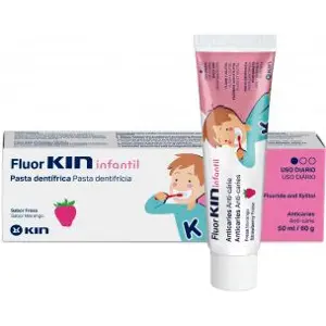 Зубна паста Kin (Кін) Fluor Infantil дитяча проти карієсу полуниця 50 мл Зубна паста Kin (Кін) Fluor Infantil дитяча проти карієсу полуниця 50 мл