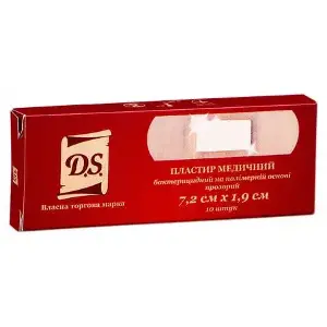 Лейкопл."D.S."прозора полім. осн. 7,2 х 1,9 см №10 (2205) Лейкопл."D.S."прозора полім. осн. 7,2 х 1,9 см №10 (2205)