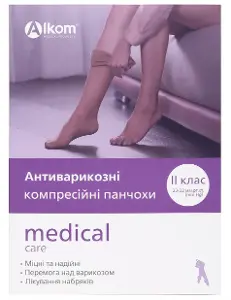 Алком панчохи антиварикозні 2 компр. закр. мисок р.5 (бежеві) Алком панчохи антиварикозні 2 компр. закр. мисок р.5 (бежеві)