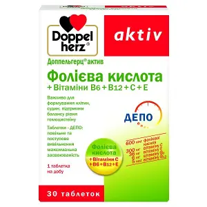 фолиевая к-и 500 мкг+ В6 + В12 №30 фолиевая к-и 500 мкг+ В6 + В12 №30