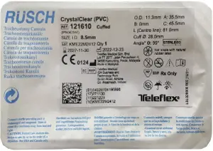 Трубка (канюля) трахеостомічна Rusch CrystalClear 121610 (ПВХ) з манжетою, розмір 8,5 мм Трубка (канюля) трахеостомічна Rusch CrystalClear 121610 (ПВХ) з манжетою, розмір 8,5 мм