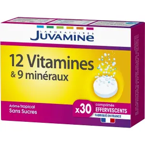 Дієтична добавка Juvamine (Жувамін) Комплекс з 12 вітамінів + 9 мінералів, з підсолоджувачем, шипучі табл. №30 Дієтична добавка Juvamine (Жувамін) Комплекс з 12 вітамінів + 9 мінералів, з підсолоджувачем, шипучі табл. №30