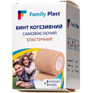 бинт FP Family Plast (фэмили Пласт) когезивний самофіксуючий 8 см*4 м №1 бинт FP Family Plast (фэмили Пласт) когезивний самофіксуючий 8 см*4 м №1